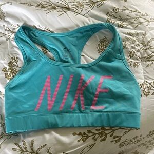 Nike Women's Aqua and Pink Sports Bra